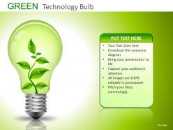 Green technology bulb powerpoint presentation slides db