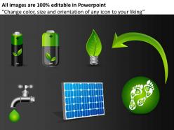 Green technology icons powerpoint presentation slides db