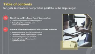 Guide To Introduce New Product Portfolio In The Target Region Powerpoint Presentation Slides