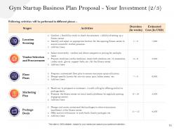 Gym startup business plan proposal powerpoint presentation slides