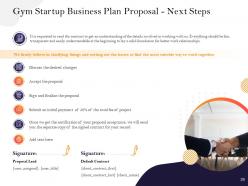 Gym startup business plan proposal powerpoint presentation slides