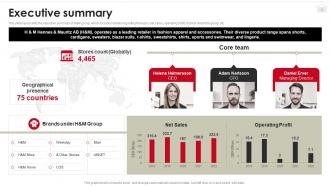 H And M Company Profile Powerpoint Presentation Slides CP CD Researched Captivating