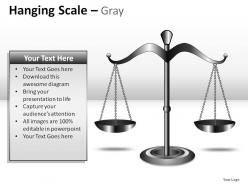 Hanging scale gray powerpoint presentation slides