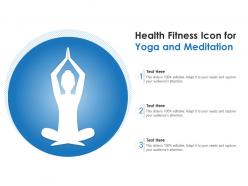 Health fitness icon for yoga and meditation