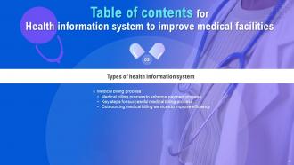 Health Information System To Improve Medical Facilities Powerpoint Presentation Slides Captivating Editable