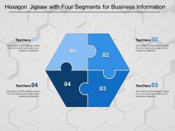 Hexagon jigsaw with four segments for business information