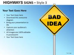 Highway signs style 3 powerpoint presentation slides