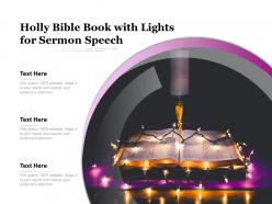 Holly bible book with lights for sermon speech