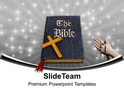 Holy bible and cross christianity powerpoint templates ppt backgrounds for slides 0113