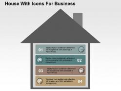 House with icons for business flat powerpoint design