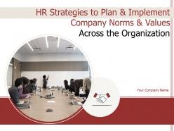 HR Strategies To Plan And Implement Company Norms And Values Across The Organization Powerpoint Presentation Slides