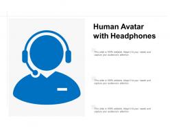 Human avatar with headphones