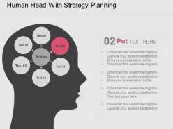 Human brain design with circular tags inside flat powerpoint design