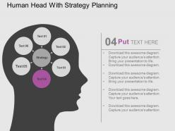 Human brain design with circular tags inside flat powerpoint design