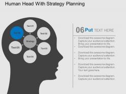 Human brain design with circular tags inside flat powerpoint design