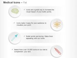 Human brain nuclear chemical dropper thermometer ppt icons graphics