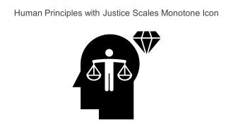 Human Principles With Justice Scales Monotone Icon In Powerpoint Pptx Png And Editable Eps Format