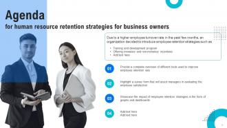 Human Resource Retention Strategies For Business Owners Powerpoint Presentation Slides Best Downloadable