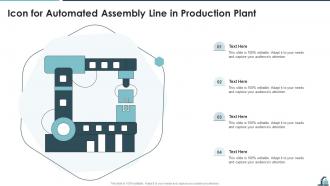 Icon For Automated Assembly Line In Production Plant