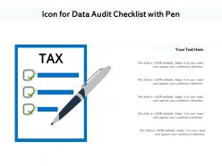 Icon for data audit checklist with pen