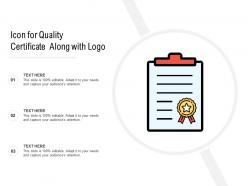 Icon for quality certificate along with logo