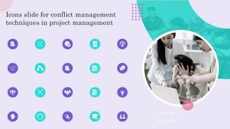 Icons Slide For Conflict Management Techniques In Project Management