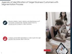 Identification of target business customers with segmentation process powerpoint presentation slides