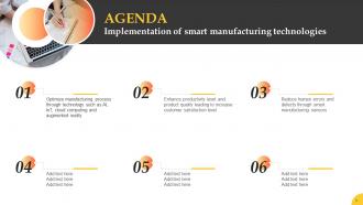 Implementation Of Smart Manufacturing Technologies Powerpoint Presentation Slides