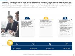 Implementing security management plan to reduce threats and protect sensitive company data complete deck
