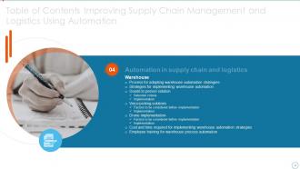 Improving Supply Chain Management And Logistics Using Automation Powerpoint Presentation Slides