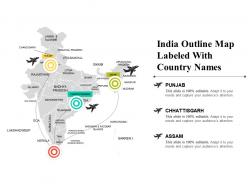 India outline map labeled with country names