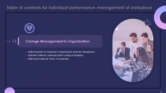 Individual Performance Management At Workplace Powerpoint Presentation Slides Designed Informative