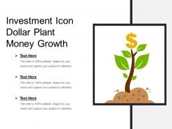 Investment icon dollar plant money growth