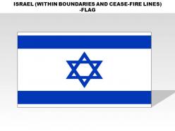 Israel within boundaries and cease fire lines country powerpoint flags