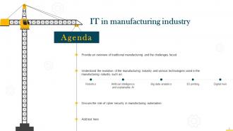 IT In Manufacturing Industry Powerpoint Presentation Slides