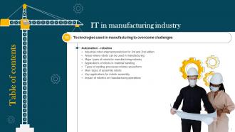 IT In Manufacturing Industry Powerpoint Presentation Slides