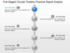 Iu five staged circular timeline financial report analysis powerpoint template