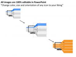 Iz five tags on computer screen with icons powerpoint template