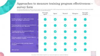 J8 Conflict Management Techniques Approaches To Measure Training Program