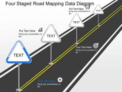 Jb four staged road mapping data diagram powerpoint template