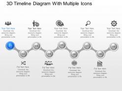 Jk 3d timeline diagram with multiple icons powerpoint template