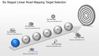 Jl six staged linear road mapping target selection powerpoint template