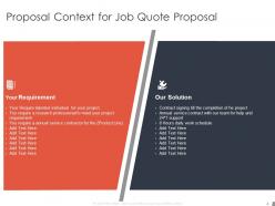 Job Quote Proposal Powerpoint Presentation Slides