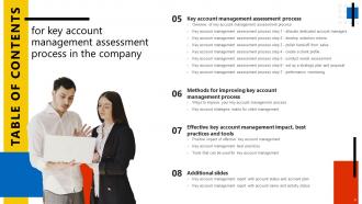 Key Account Management Assessment Process In The Company Powerpoint Presentation Slides