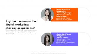 Key Team Members For Digital Marketing Strategy Proposal