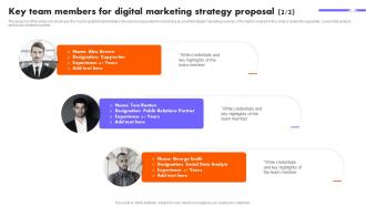 Key Team Members For Digital Marketing Strategy Proposal Analytical Professional