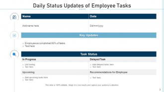 Key updates progress business projects budget risks resourcing