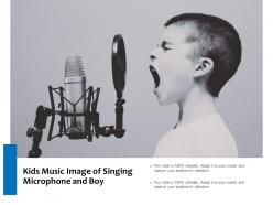 Kids music image of singing microphone and boy