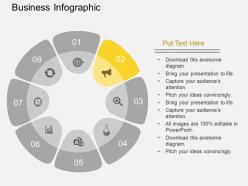 Kj eight staged circle of business tags infographics flat powerpoint design