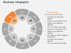 Kj eight staged circle of business tags infographics flat powerpoint design